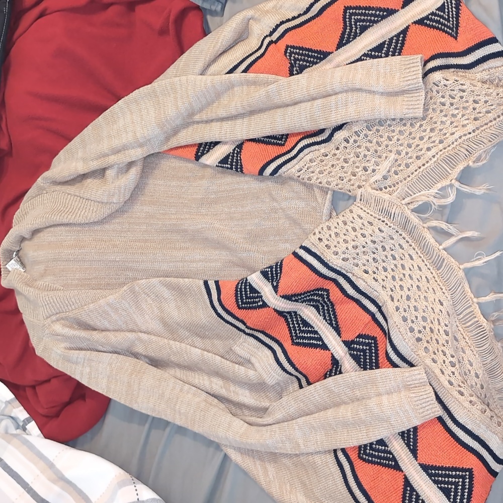 Western high low cardigan